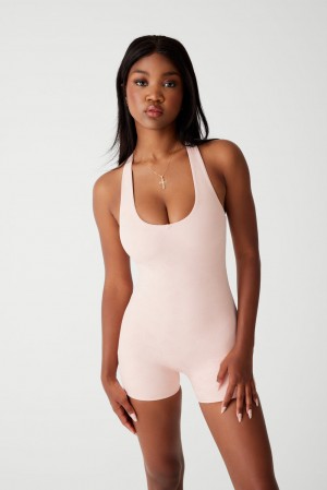 Frankies Bikinis Aurora Halter Bodysuit Rosas | ZH7519603