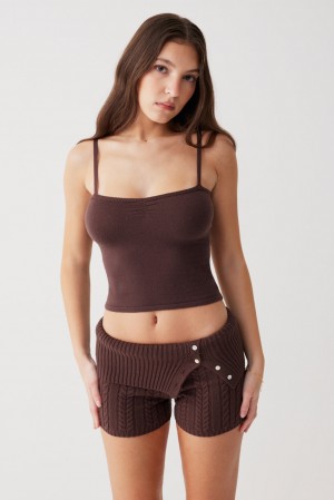 Frankies Bikinis Carmen Lightweight Knit Tank Mocha | EW5738409