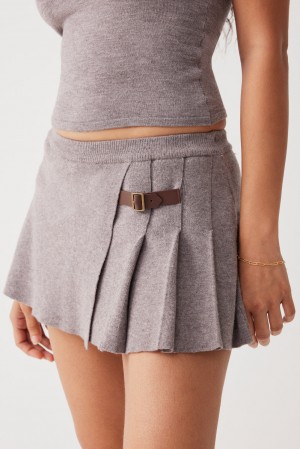Frankies Bikinis Carver Cloud Knit Pleated Skort Verde Menta | WF0517693