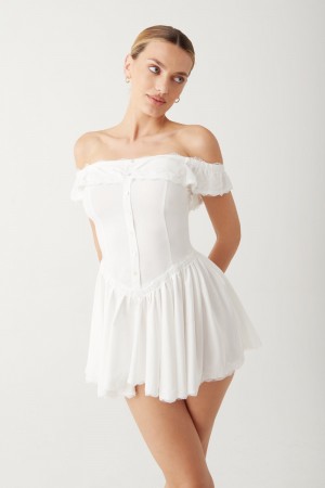 Frankies Bikinis Charli Mini Dress Blancas | HQ9642701