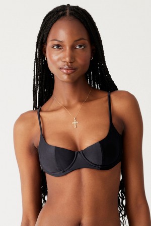 Frankies Bikinis Cola Underwire Bikini Top Negras | LH0549863