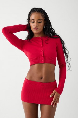 Frankies Bikinis Danny Cloud Knit Cropped Cardigan Burning Love | HB0593861