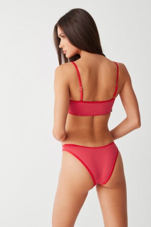Frankies Bikinis Dove Classic Bikini Bottom Scarlet Dot | QO6738542
