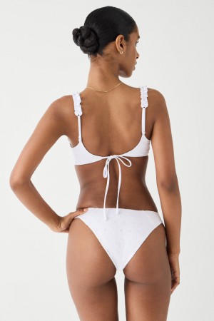 Frankies Bikinis Dove Classic Eyelet Bikini Bottom Angel | OE6215730