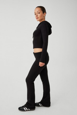 Frankies Bikinis Fleur Cloud Knit Low Rise Pant Negras | XL1962053