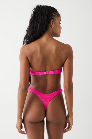 Frankies Bikinis Full Moon Micro Shine Bikini Bottom Rosas | GE1740829