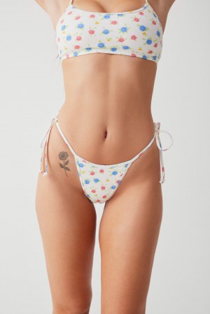 Frankies Bikinis Hazel Floral Skimpy Bikini Bottom Water Blossom | MT8564913