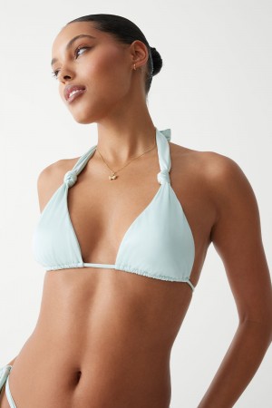 Frankies Bikinis Kealy Shine Halter Bikini Top Pistachio | HV8290176
