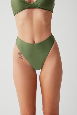 Frankies Bikinis Laura High Waist Cheeky Bikini Bottom Sea Moss | RD3940215