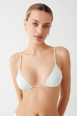 Frankies Bikinis Lumia Shine Triangle Bikini Top Pistachio | NR5607198