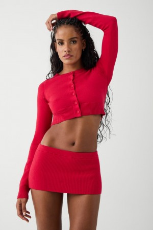 Frankies Bikinis Marialla Cloud Knit Mini Skort Burning Love | QL2598016
