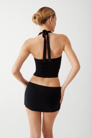 Frankies Bikinis Marialla Knit Mini Skort Negras | MF9482735