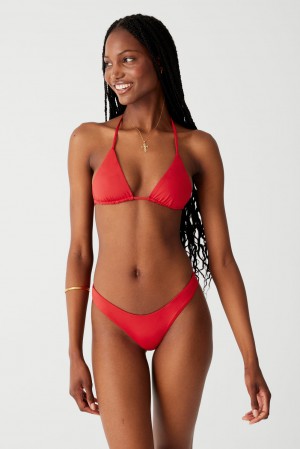 Frankies Bikinis Nick String Triangle Bikini Top Rojas | BU8723160