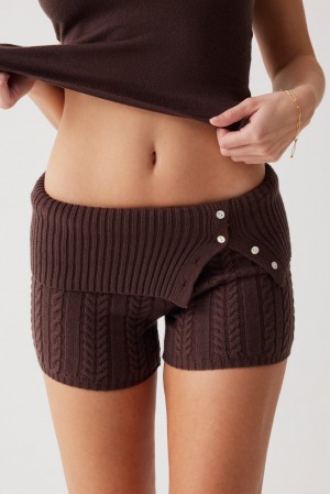 Frankies Bikinis Nolan Cable Cloud Knit Mini Short Mocha | WQ1927348