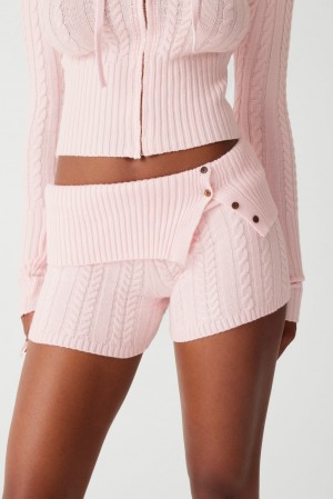 Frankies Bikinis Nolan Cable Cloud Knit Mini Short Rosas | HV9257043