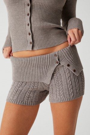 Frankies Bikinis Nolan Cable Cloud Knit Mini Short Verde Menta | XW7146583