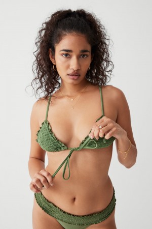 Frankies Bikinis Penny Shine Triangle Bikini Top Sea Moss | CG3809675