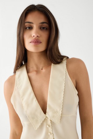 Frankies Bikinis Priscilla Blouse Macadamia | RP2486753