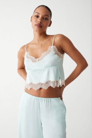 Frankies Bikinis Snuggle Satin Camisole Pistachio | GO4893156