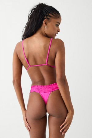 Frankies Bikinis Sofia Micro Shine Bikini Bottom Rosas | PI7215983