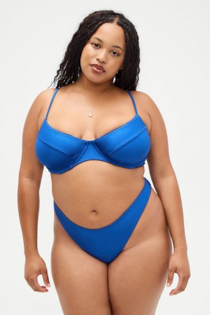Frankies Bikinis x DJERF AVENUE Matilda Underwire Bikini Top Azules Oscuro | OW2014583